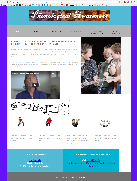 Phonological Awareness Website homepage