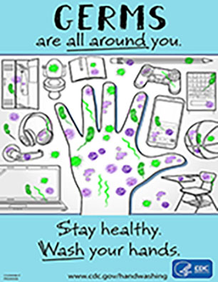 CDC poster on preventing the spread of germs.