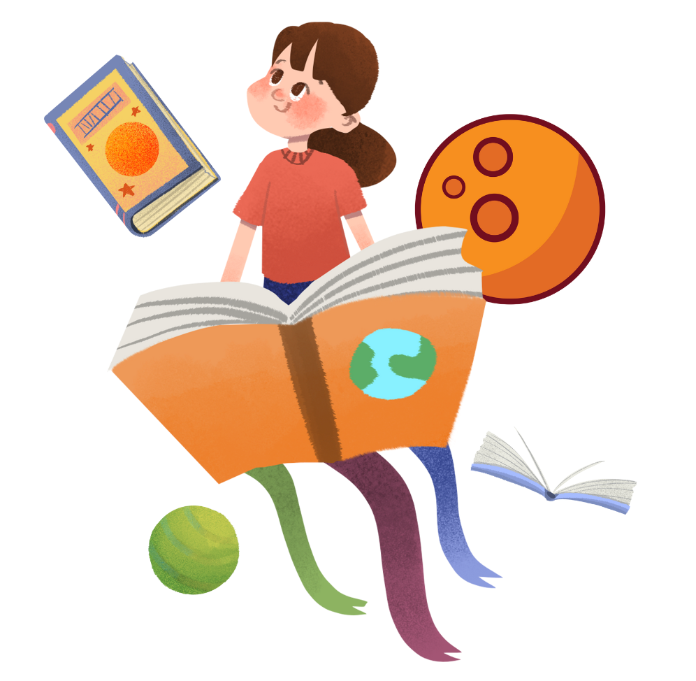 child surrounded by science materials looking excited to learn