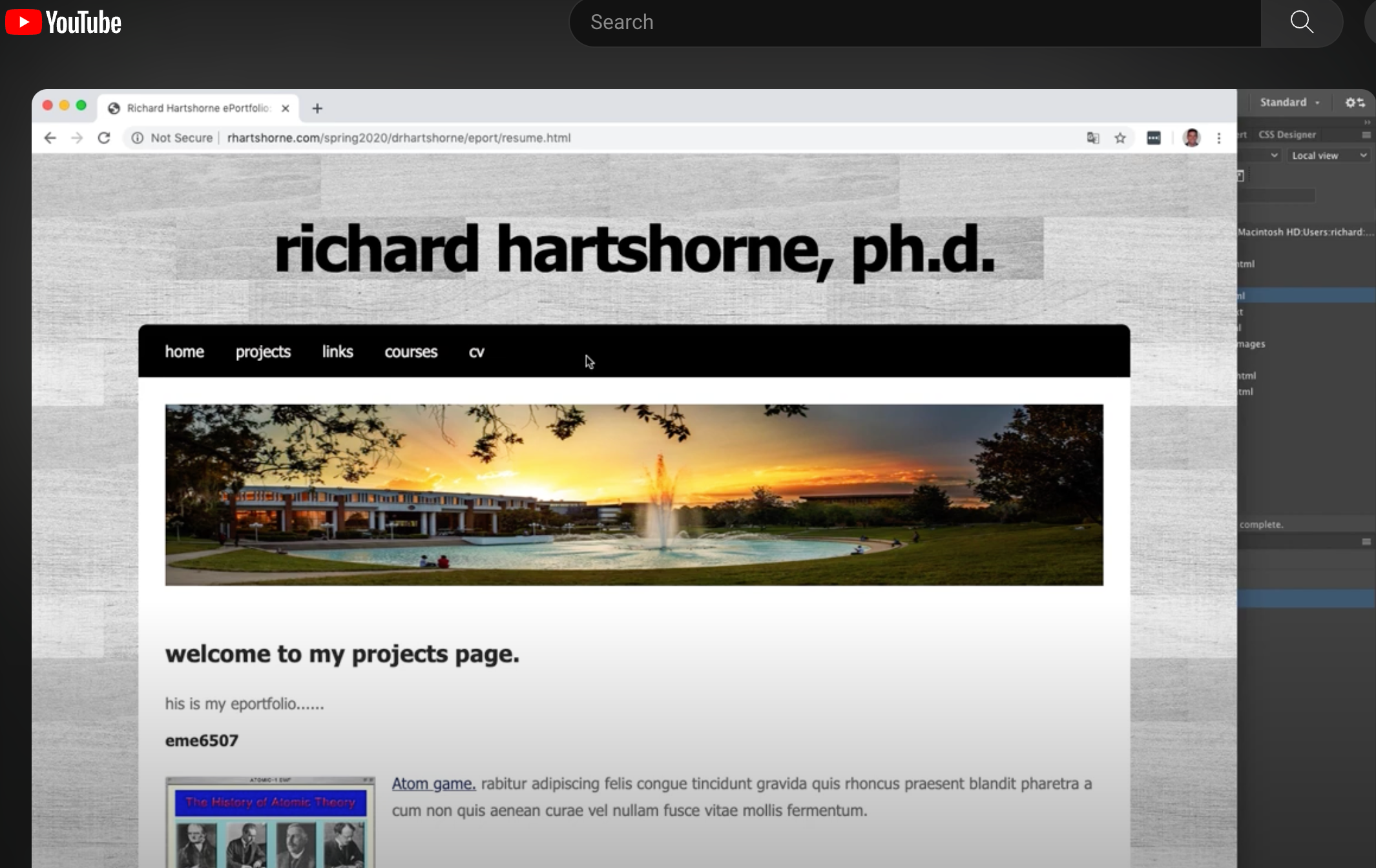 Screenshot of YouTube video