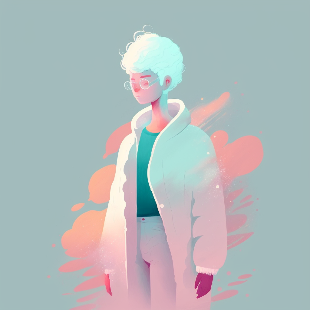 soft colorful abstract of full body avatar character