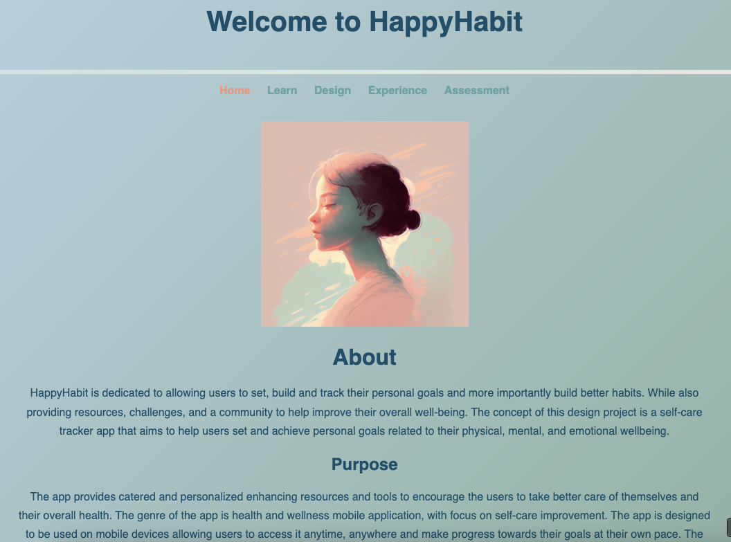Screenshot of the multimedia mental health informational website